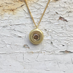 18 ct gold and champagne diamond pendant