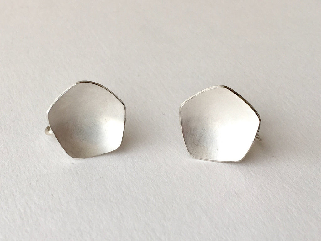 Silver Calyx Screw Back Non-pierced Earrings