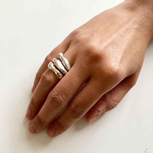 Curved Zen Silver Stacking Ring