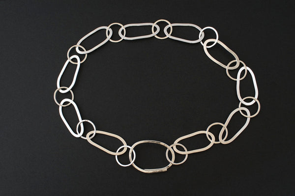 Hammered Silver Olga Chain with Easy Clasp