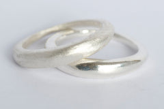 Two Silver Stacking Wedding Bands