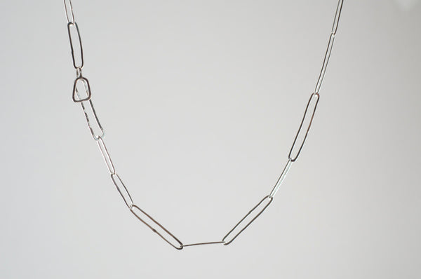Double Length Paperclip Silver Chain