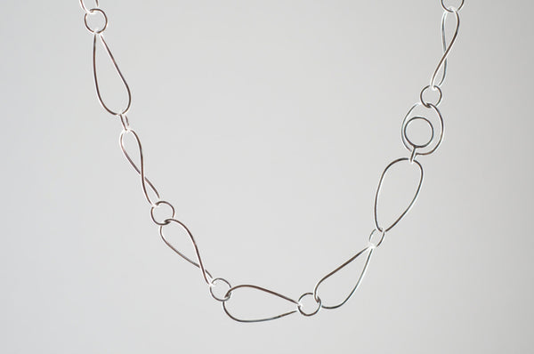 Silver Twisted Petal Chain showing the clasp  on www.wyckoffsmith.com