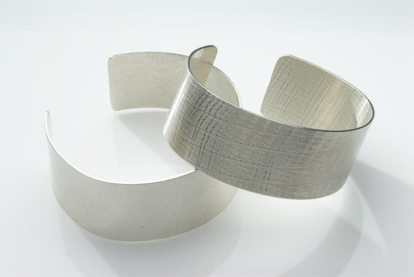 Rain and woven texture wide cuffs by Michele Wyckoff Smith - www.wyckoffsmith.com