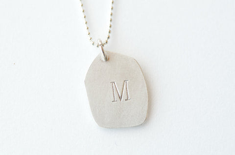 Personalised Silver Dog Tag Pendant on Silver Chain