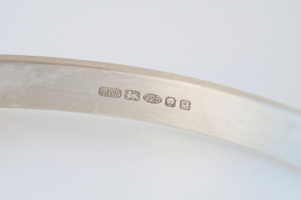 Unisex Rectangular Silver Open Cuff