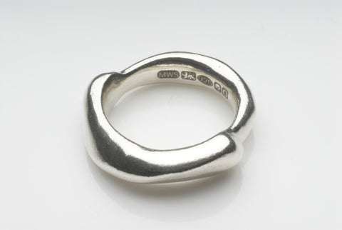 Curved Zen Silver Stacking Ring