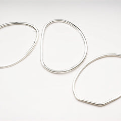Trio of Oval Shaped Hammered Bangles