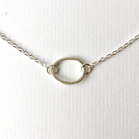 Sterling silver open oval pendant on chain available in a number of lengths by Michele Wyckoff Smith at Wyckoff Smith Jewellery