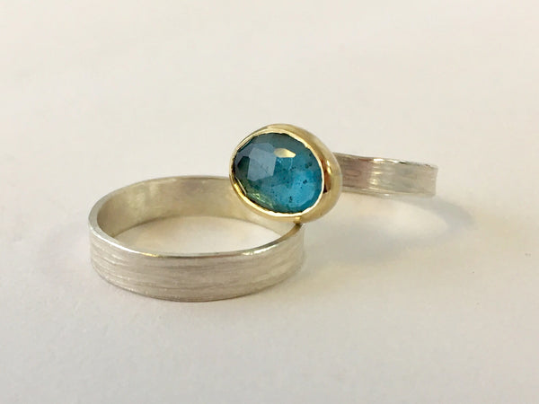 Silver and gold London Blue Topaz ring by Michele Wyckoff Smith (UK)