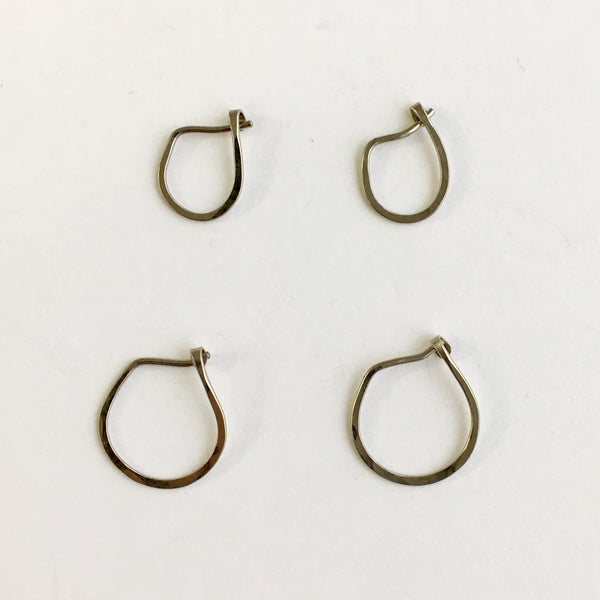 18 ct white gold hammered hoops by Wyckoff Smith Jewellery