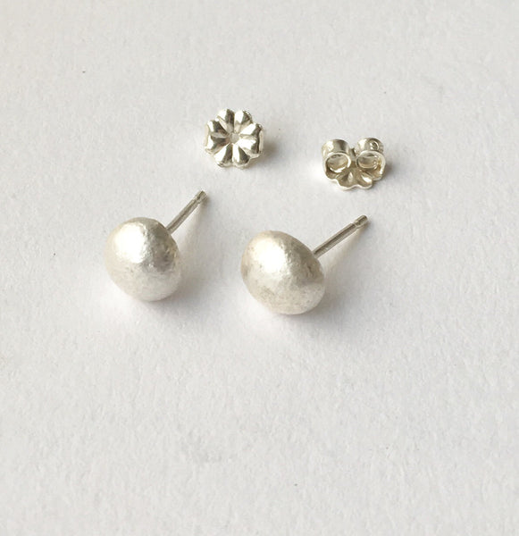 Recycled Silver Ball Earrings