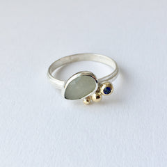 Grey and Blue Sapphire Ring