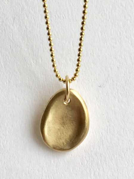 9 ct yellow gold Worry Stone necklace - anti anxiety jewellery by Wyckoff Smith Jewellery