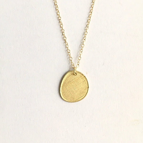 Rough Luxe 18 ct gold pendant on adjustable gold chain - www.wyckoffsmith.com