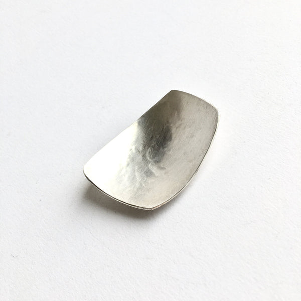 Organic rectangular shaped hammered silver tea caddy spoon by Wyckoff Smith Jewellery