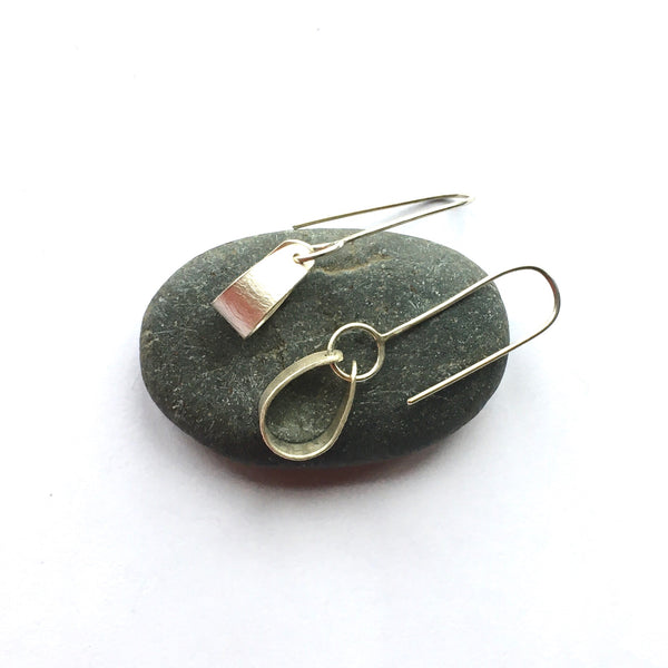 Dangle earrings on small pebble - Swing Petal Silver earrings on www.wyckoffsmith.com