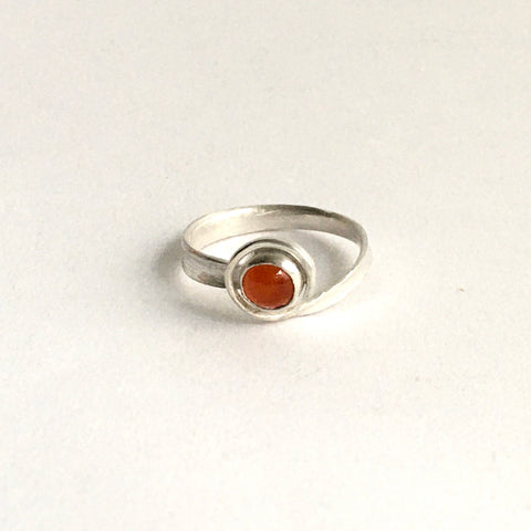 Front view of carnelian and silver ring - www.wyckoffsmith.com.com