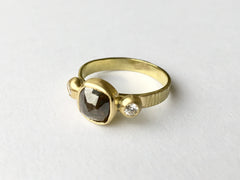 Salt and Pepper Rough Diamond Ring