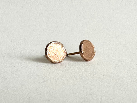 9 mm wide 14 ct rose gold stud earrings - wyckoffsmith.com