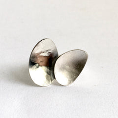 Textured Oval Adjustable Silver Ring - Style 2