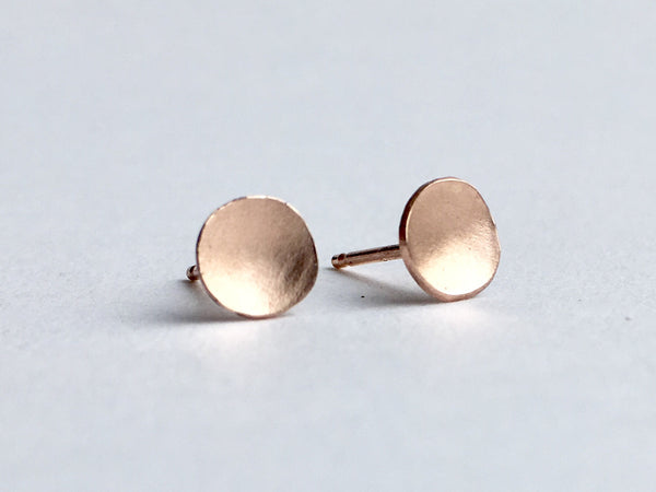 7 mm domed 14 ct gold studs by Wyckoff Smith Jewellery
