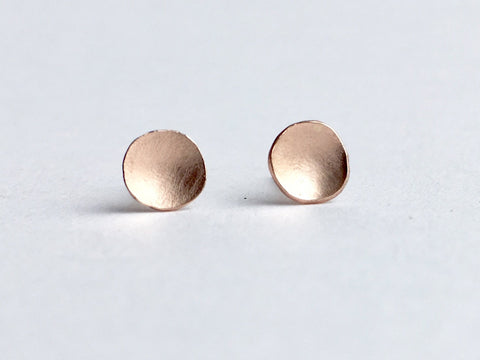 14 ct rose gold round domed stud earrings by Michele Wyckoff Smith