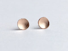 Small Round 14 ct Rose Gold Stud Earrings