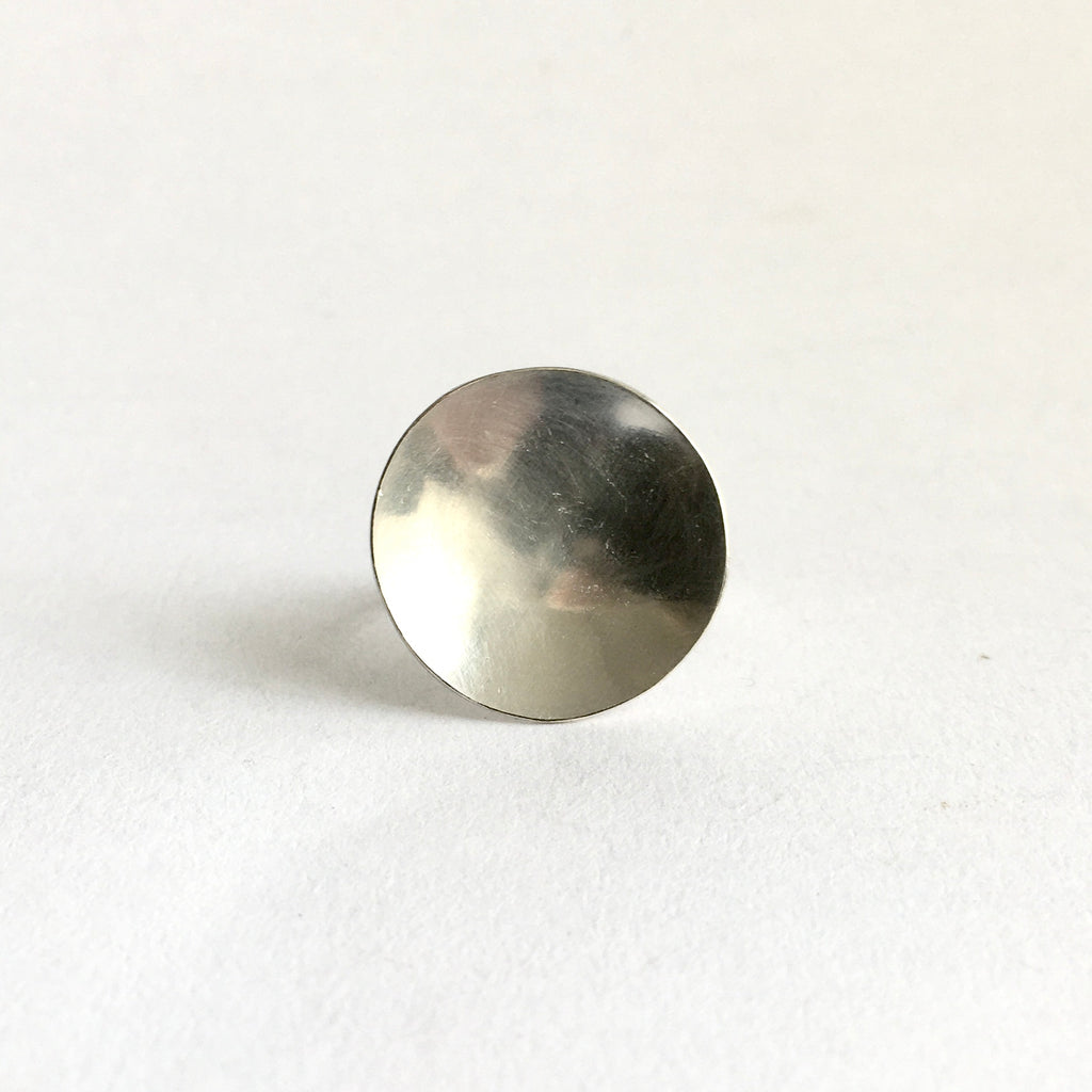 Lunar Circle Silver Statement Ring - www.wyckoffsmith.com - front view
