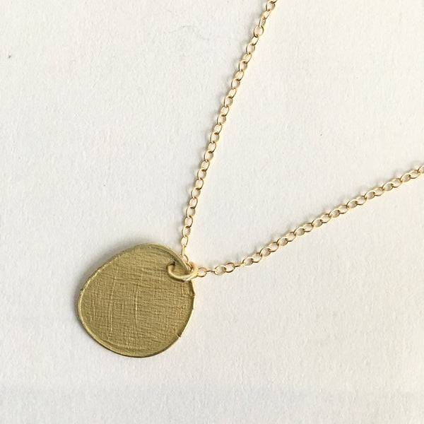 Textured 18 ct gold pendant on 18" or 20" adjustable chain - www.wyckoffsmith.com